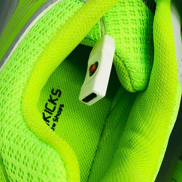 Gleam Kicks high top G65GG shoes LED light glow grey green lace kids 2.5 READ - Picture 3 of 13